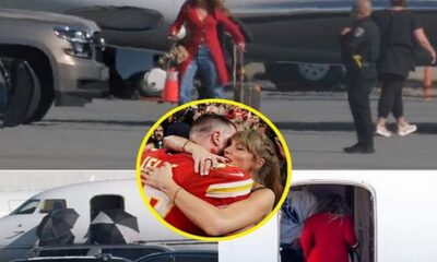Taylor Swift returns to LA shielded by umbrellas after partying with Travis Kelce in Vegas until 5am for his Super Bowl victory – before her grueling 16 hour, 8,000 mile flight to Australia as Eras Tour resumes
