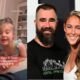 Jason Kelce 4 - year Old Daughter "Wyatt" Expression melt heart when she saw Taylor Swift at the Grammys, receiving award.. "Mom I want to be like her" Says 4 year old Girl