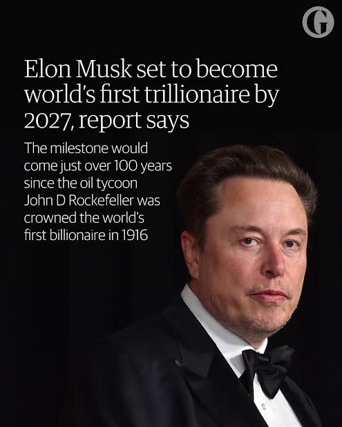 Elon Musk is on pace to become the world’s first trillionaire by 2027, according to a new report from a group that tracks wealth.