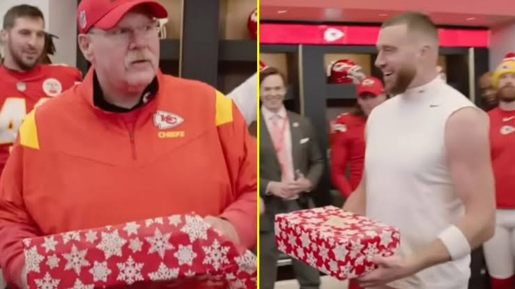 Incredible : Patrick Mahomes and Travis Kelce got Chiefs coach Andy Reid the perfect and precious Christmas gift for ‘Big Red’...