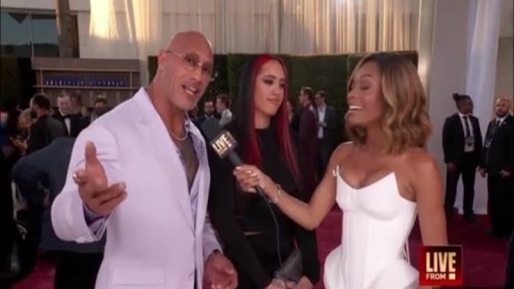 Dwayne Johnson Has Sweet Red Carpet Moment with Daughter Simone, 23, at the 2025 Golden Globes...