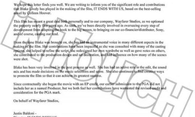 Justin Baldoni accuses Blake Lively of unjustly demanding a producer credit and mark on It Ends With Us and In Touch obtained the letter he said he felt forced to write on her...