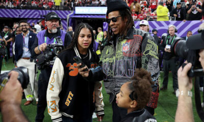 Beyoncé and Jay-Z's daughters Blue Ivy and Rumi rock matching Super Bowl styles — but where is Sir?...