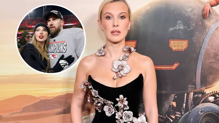 Millie Bobby Brown's mention of Taylor Swift and Travis Kelce in a new video has gone viral online...