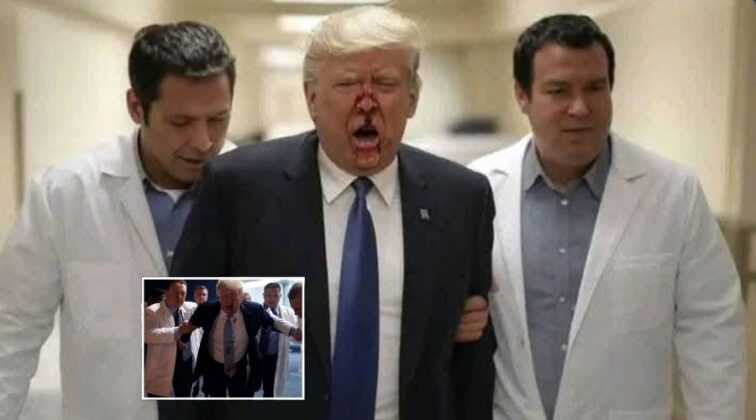 President Of US Donald Trump Has Been Struck In The Face And Rushed To The Hospital After…