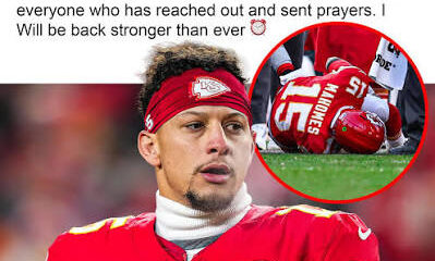 Shock. Silence. Fear. The NFL world froze as Kansas City Chiefs quarterback Patrick Mahomes collapsed on the field, a reported torn ACL ending a crushing playoff loss. The stadium’s roar died in an instant. Chiefs Kingdom—and the entire league—was left gasping, watching a leader, a warrior, one of football’s fiercest competitors, fall. Hours later, Mahomes spoke. Short. Sharp. Unshakable: “God’s plan is bigger than this moment. I appreciate all the love. I’ll attack this recovery the same way I attack everything—with faith, focus, and determination.” The words cut through the shock, a beacon of calm amid chaos. Social media exploded—teammates, former players, coaches, fans—all rallying, praying, reminding the world: setbacks do not define greatness; resilience does. Inside the locker room, silence gave way to unity. A team bound by one goal: fight for their quarterback. The season hangs in the balance, but one truth remains undeniable—Patrick Mahomes may be down, but he is far from finished.